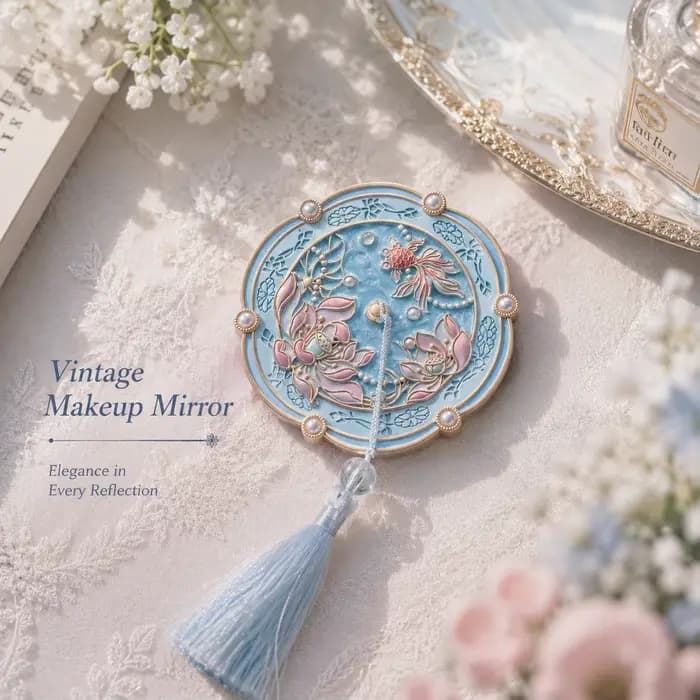 Miroir de maquillage de style chinois ancien