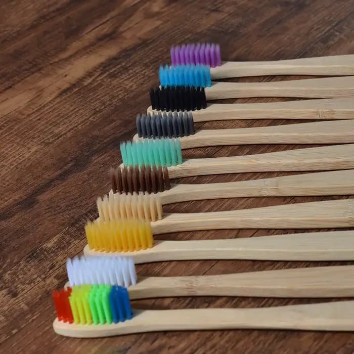 10 pièces brosse à dents colorée ensembles de brosses à dents en bambou naturel dents au charbon de