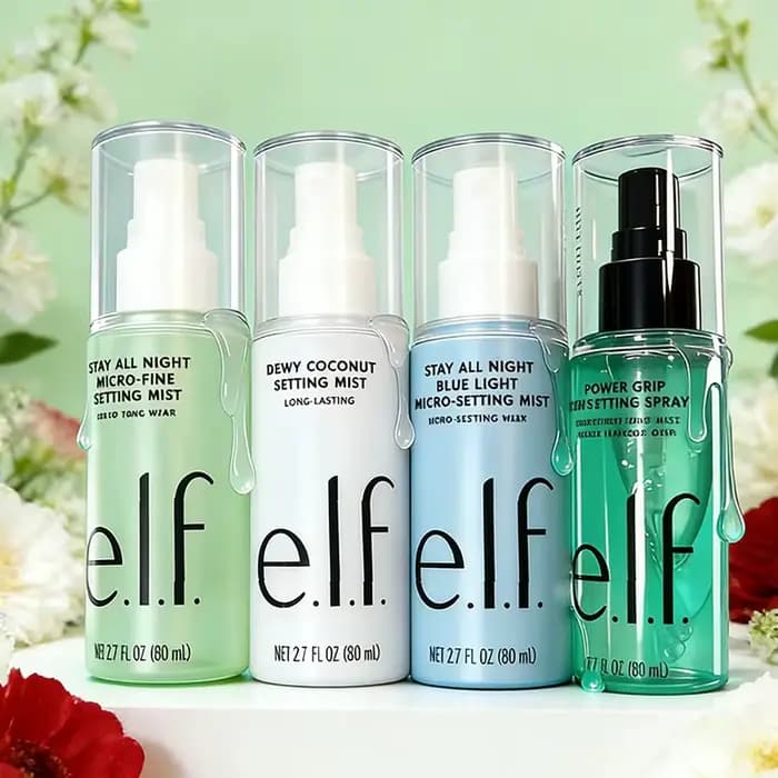 Spray fixateur elfe, fond de teint liquide éclaircissant