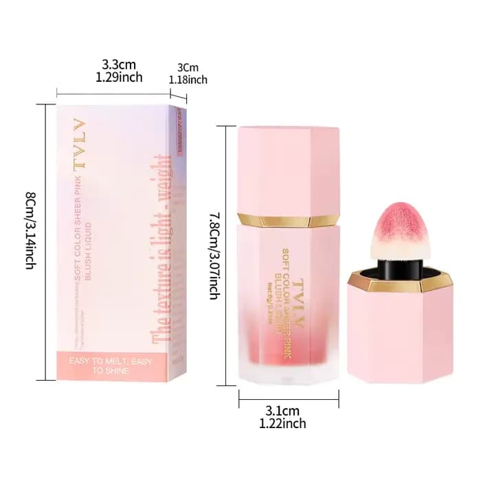 TVLV – fard à joues liquide mat 4 couleurs, facile à appliquer, tête de brosse en éponge de fard à joues imperméable longue durée