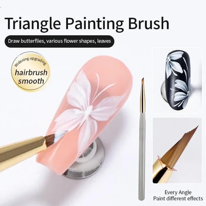 Pinceau de peinture triangulaire pour ongles, 1 pièce, pinceaux pour Nail Art, lignes françaises, ra
