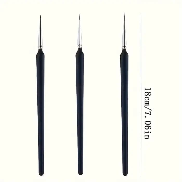 Ensemble de 3 pinceaux de précision pour nail art