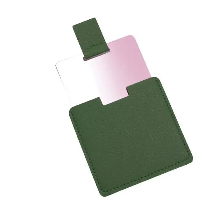 Miroir de maquillage compact en acier inoxydable, résistant aux chutes, avec revêtement protecteur e