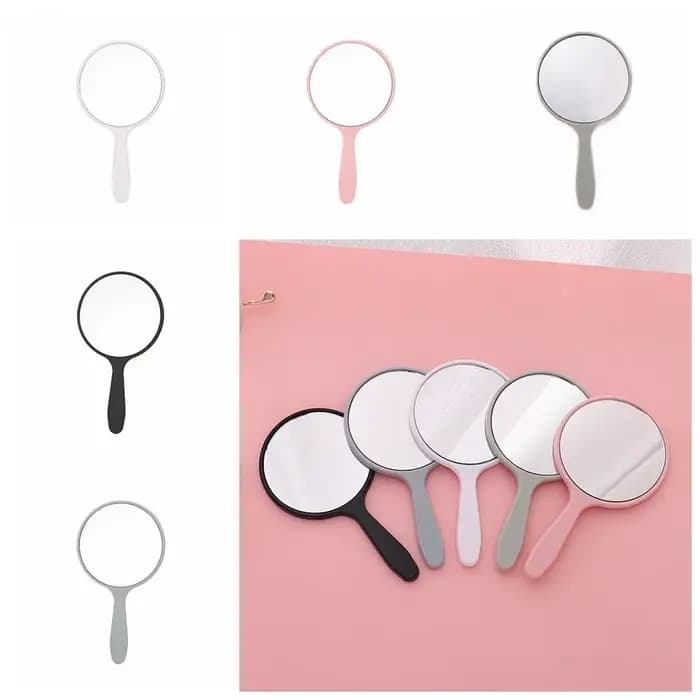 Petit miroir de maquillage portable anti-chute avec poignée