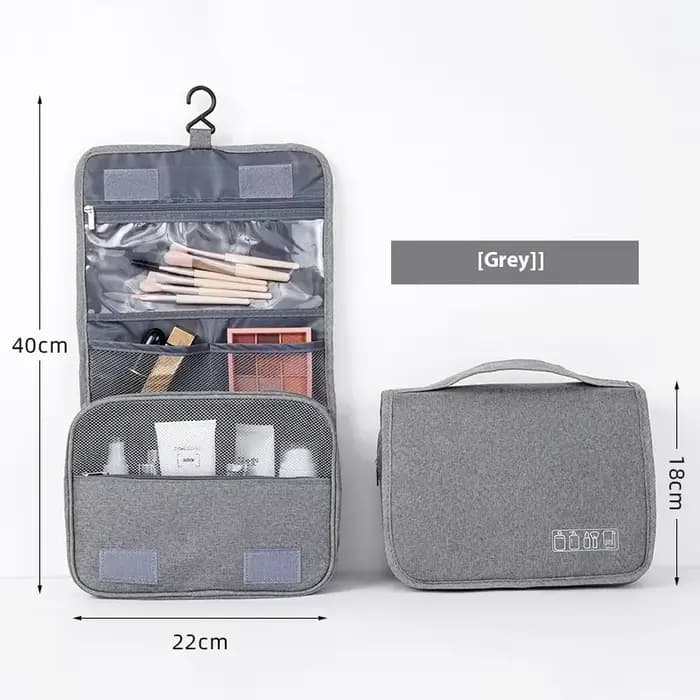 Trousse de Toilette Pliable Suspendue pour Rangement, Organisateur de Maquillage et Cosmétiques pour