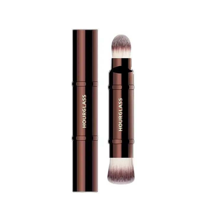Pinceau de maquillage sablier-N °15, brosse de teint rétractable à Double extrémité, en Fiber douce,