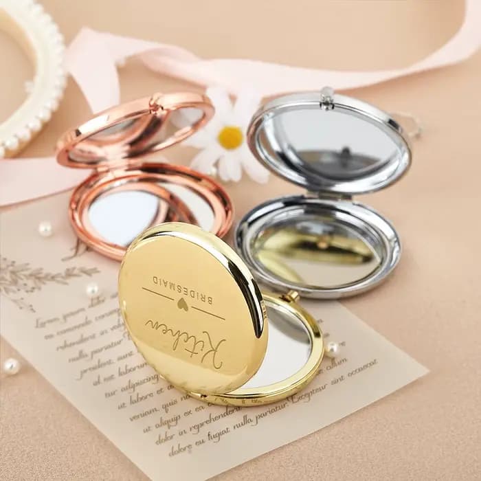 Miroir de maquillage de poche personnalisé de 7CM