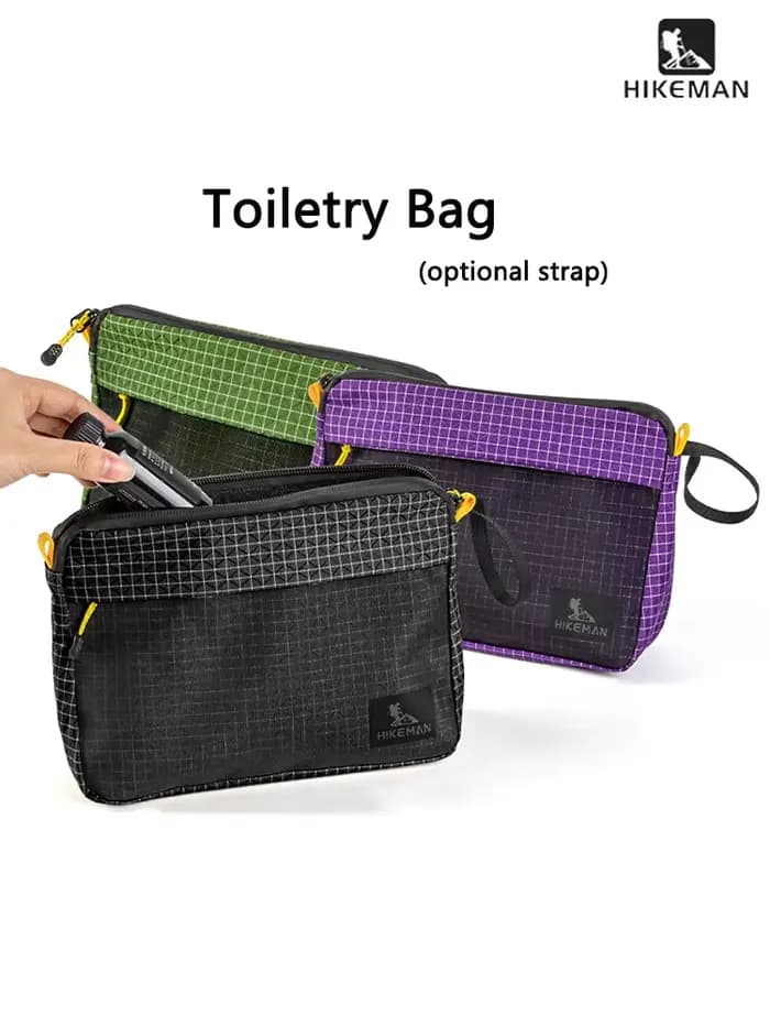 HIKEMAN trousse de toilette voyage cosmétique stockage organisateur pochette pour Camping randonnée cyclisme Pack extérieur étanche sac de lavage UHMWPE
