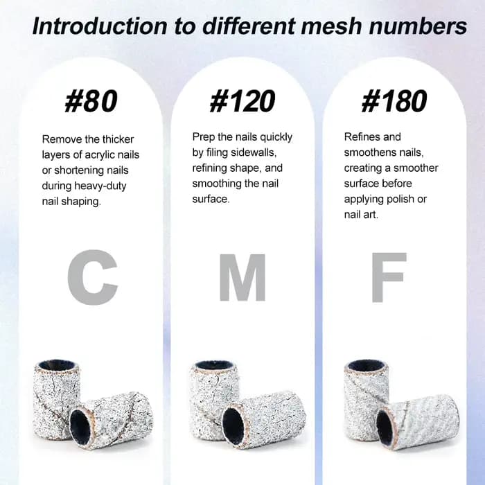 Mini bandes de ponçage zébrées pour ongles, machine électrique, forets à ongles, dissolvant de verni
