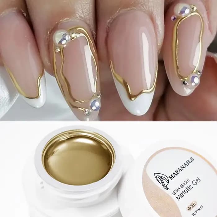 Peinture métallique Gel Chrome or argent effet miroir vernis à ongles Super lumineux ligne de dessin