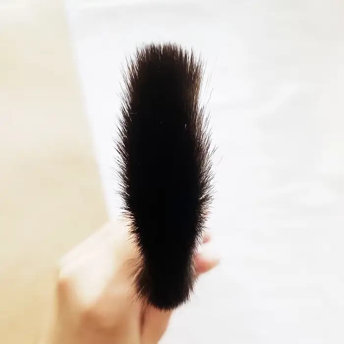 SCOTT – brosse à poudre transparente en forme d'éventail, 66 cheveux synthétiques doux, Blush, mélange de reflets, brosse de maquillage cosmétique
