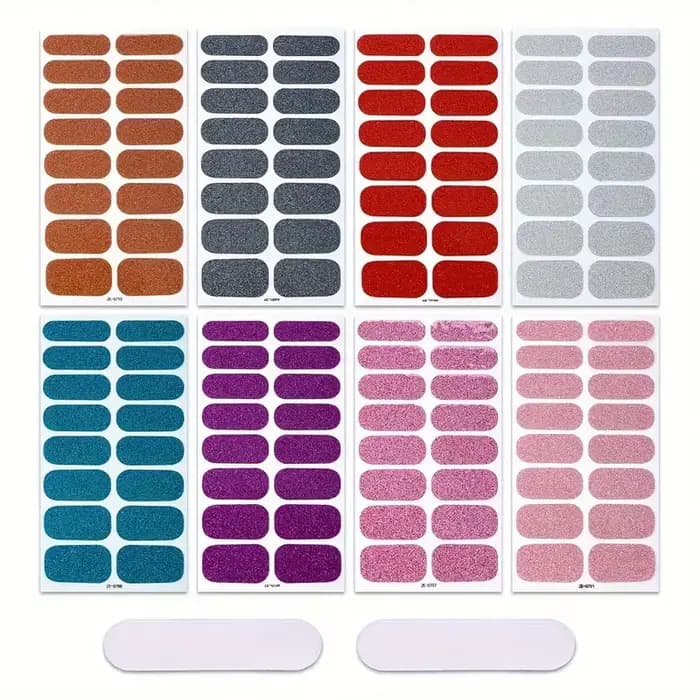 8 feuilles de bandes de vernis à ongles à enveloppe complète