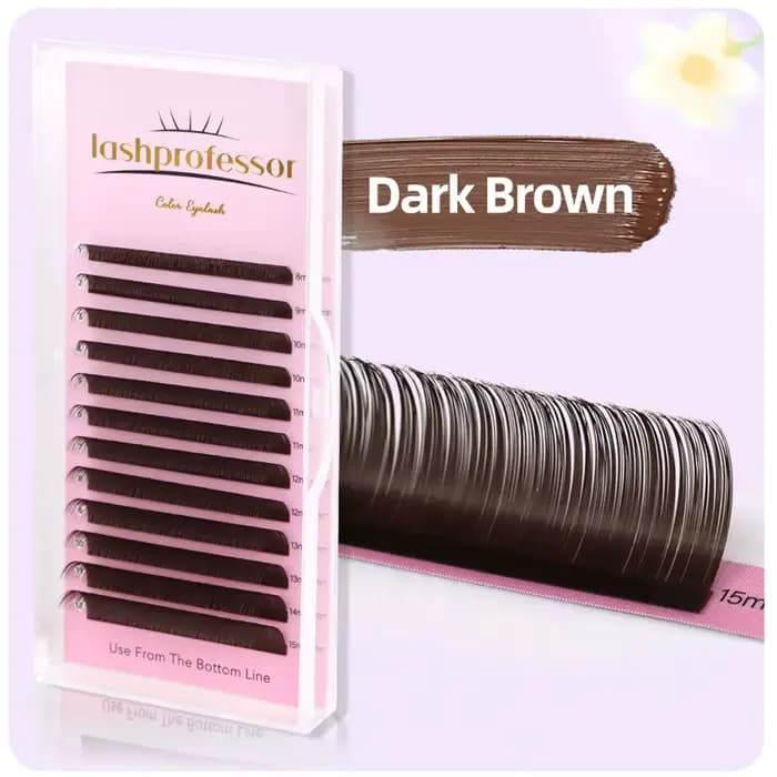 Extension de cils individuels bruns 8-15 cils mixtes colorés Premium cils brun foncé doux naturel vi