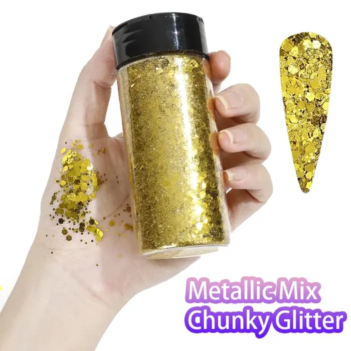 80g mélange métallique gros paillettes artisanat