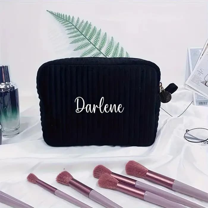 Sac de rangement de maquillage personnalisé avec nom