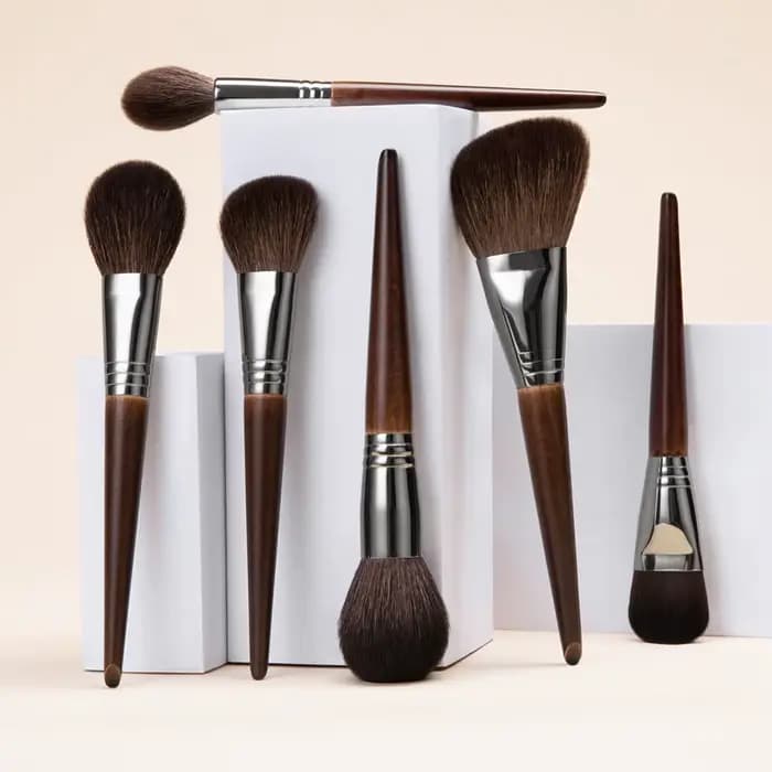 OVW – ensemble de pinceaux de maquillage en poils de chèvre naturels