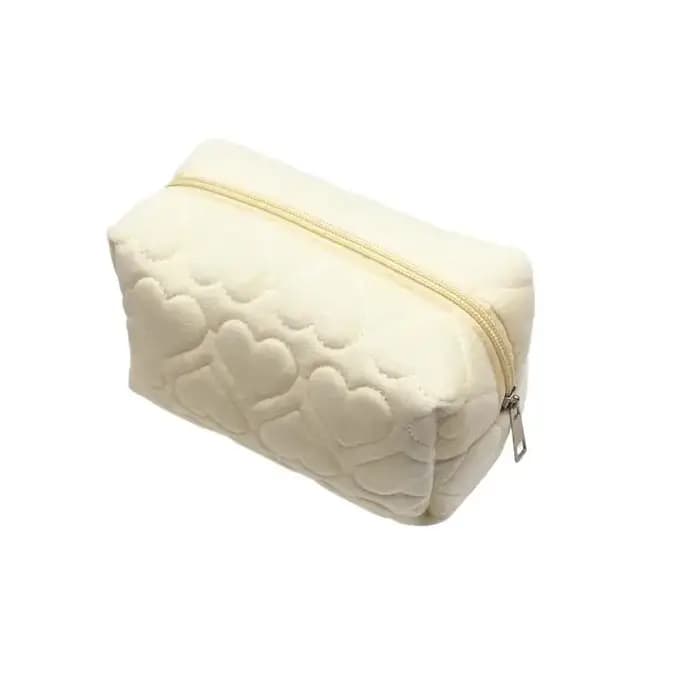 Sac de maquillage en peluche à motif d'amour pour femmes