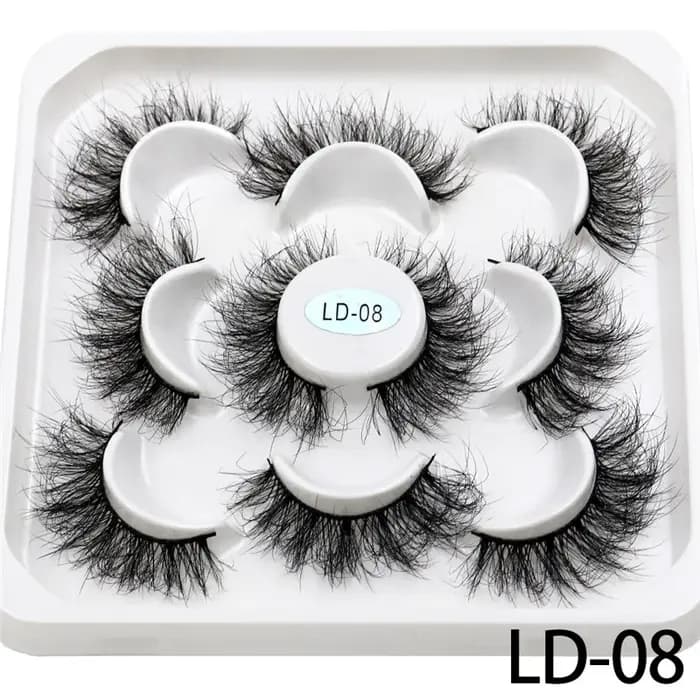Nouveau 5 paires 15-25mm 3D cils de vison en gros faux cils naturels, Extension de cils en gros en v