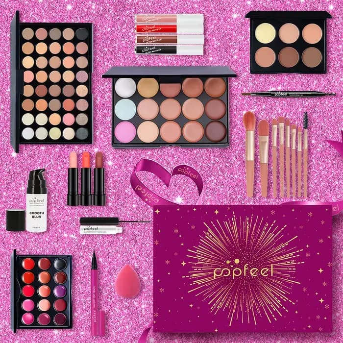Kit de maquillage coffret cadeau beauté fard à paupières Palette Eyeliner rouge à lèvres Mascara bro