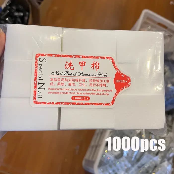 1000/500/100 pièces lingettes à ongles 100% tampons de coton non pelucheux dissolvant de vernis