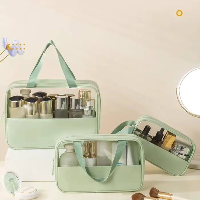 Trousse de toilette pour femmes et hommes, organisateur de voyage cosmétique de maquillage translucide et imperméable pour accessoires, articles de toilette