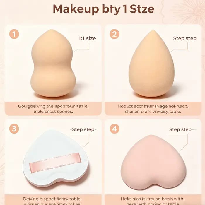 Un ensemble de 4 éponges de maquillage de couleur chair
