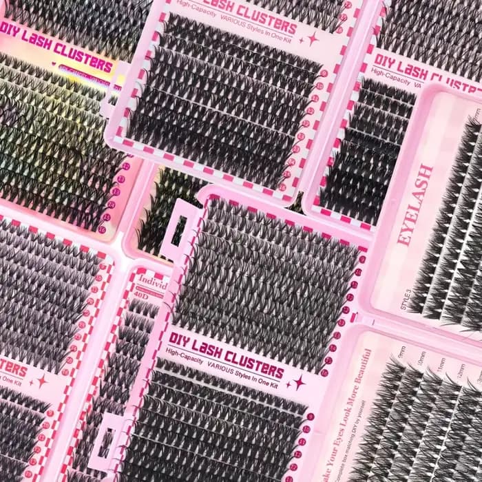 Kit d'extension de cils-cils en grappe de bricolage moelleux, boucle D 30D/40D/50D/60D/80D/100D mixt