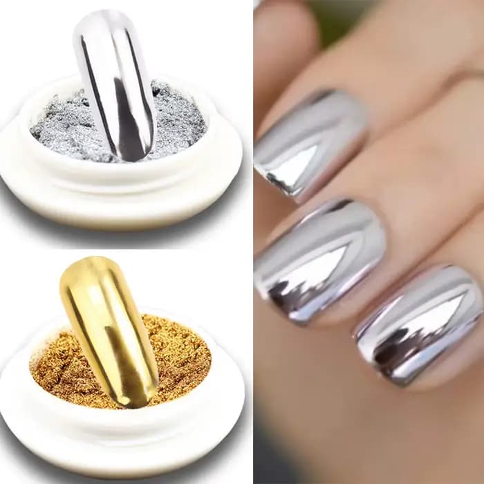1 pot métallique miroir Chrome poudre à ongles holographique Laser argenté doré ongles frottant pail