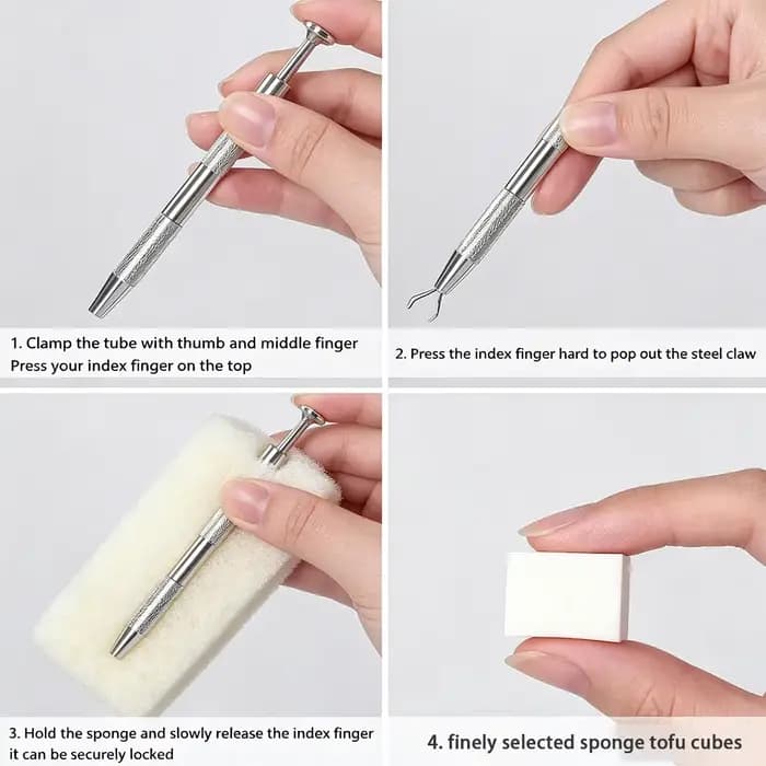 Kit d'éponges dégradées pour ongles avec stylo applicateur