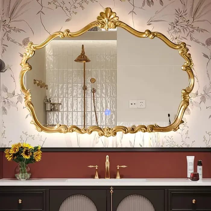 Miroir lumineux esthétique mignon luxe Art nordique mur moderne