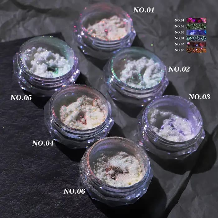 Paillettes pour ongles Aurora glace Transparent Laser magique Aurora arc-en-ciel miroir Gel Pigment