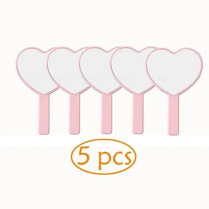 Lot de 10/5 mini-miroirs de maquillage de poche en forme de cœur, cadeau de fête, miroir à main pour
