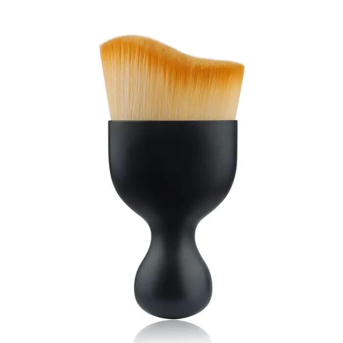Base de pinceau de maquillage en Fiber synthétique noire en forme de S