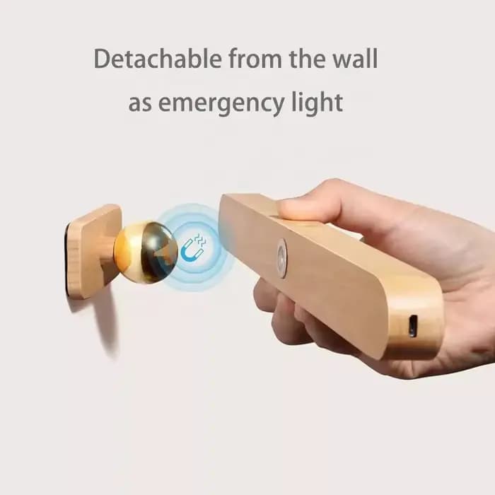 Lampe de miroir sans fil en bois, veilleuse LED réglable, éclairage de lecture, lampe murale de chev