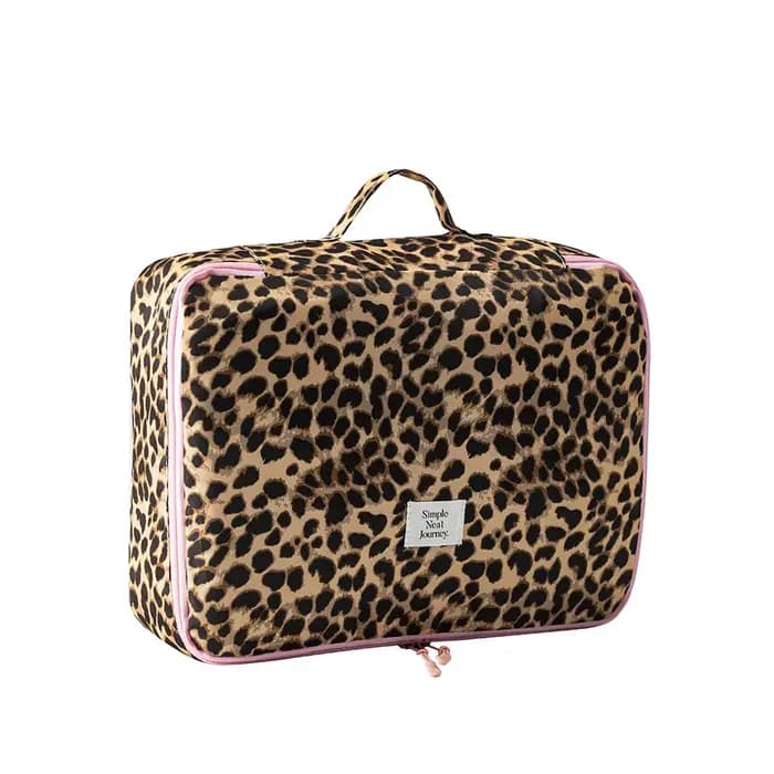 Sacs à cosmétiques léopard, trousse de toilette de voyage de grande capacité, trousse de maquillage, sac portable étanche pour voyage d'affaires, organisateur de vêtements