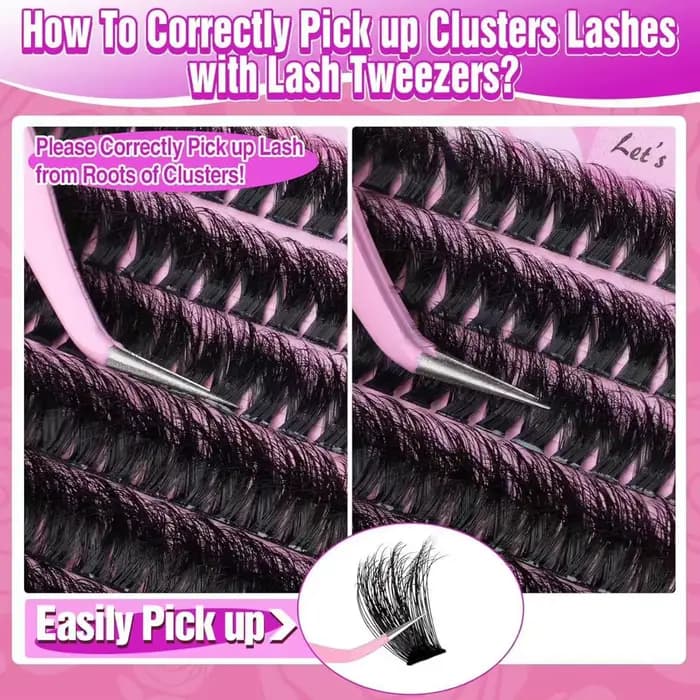 Cils épais moelleux grappes individuelles 200D Cosplay Extensions de cils de Faux vison manga faux c