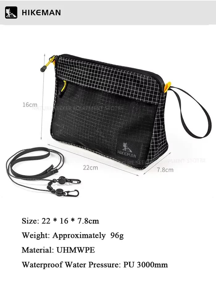 HIKEMAN trousse de toilette voyage cosmétique stockage organisateur pochette pour Camping randonnée cyclisme Pack extérieur étanche sac de lavage UHMWPE