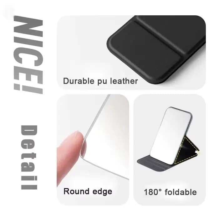 Petit miroir pliable portable pour femmes et hommes