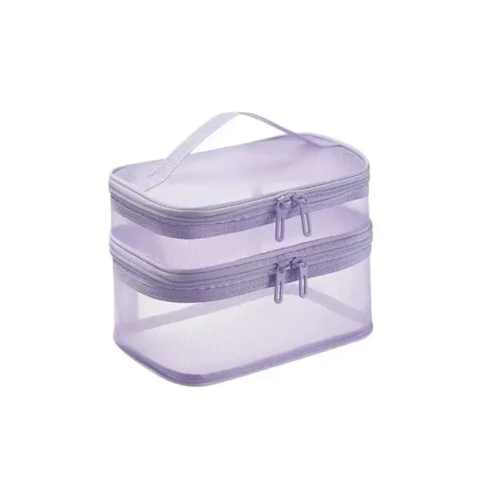 Sac à cosmétiques en maille de grande capacité