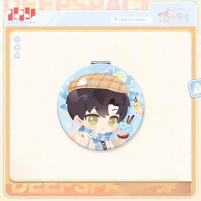 Love and Deepspace Time to Travel Series Miroir de Maquillage Compact Portable 80mm Mignon Anime Dou