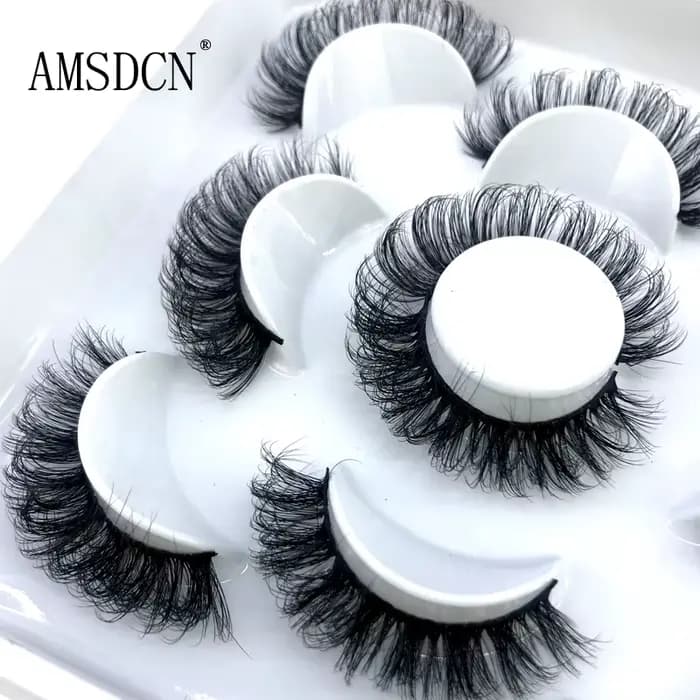 5 paires de cils moelleux 8-25mm 3D cils de vison longs et épais faux cils naturels en gros cils ven
