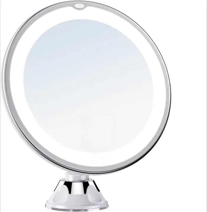 Miroir grossissant de 6,7 pouces avec lumière, miroir grossissant de voyage portable 10X avec 360 °