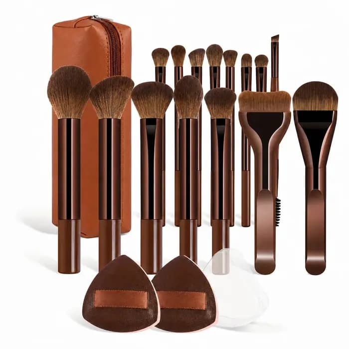 Ensemble de pinceaux de maquillage - 18 pièces multifonctionnelles de haute qualité - Incluant 15