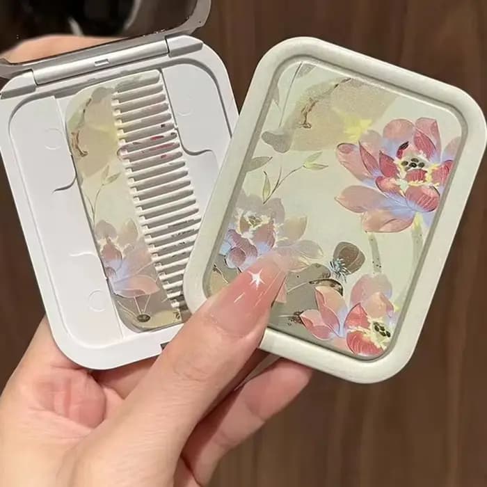 Miroir de maquillage pliant Lotus créatif