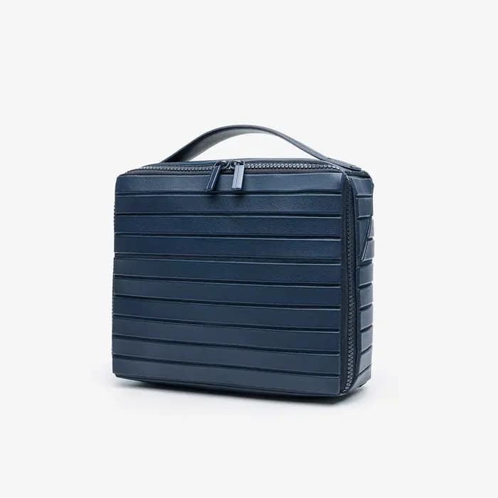 Nouvelle Trousse de Toilette Portable Grande Capacité à Rayures 2026 pour Femme – Organisateur de Maquillage Multifonctionnel
