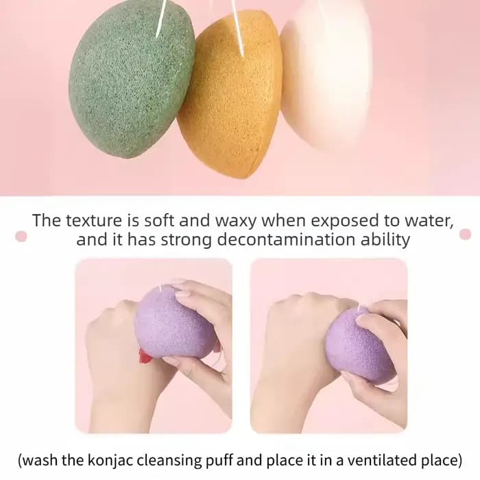 Lot de 7 éponges nettoyantes faciales en konjac naturel