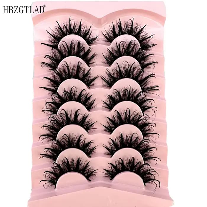 Nouveau 7 paires Design cils Manga humides 3D Extensions de cils moelleux maquillage mode longs épai