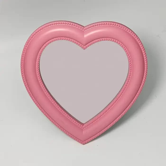 Miroir d'amour miroir de maquillage de table double miroir de dressing suspendu au mur coeur mignon
