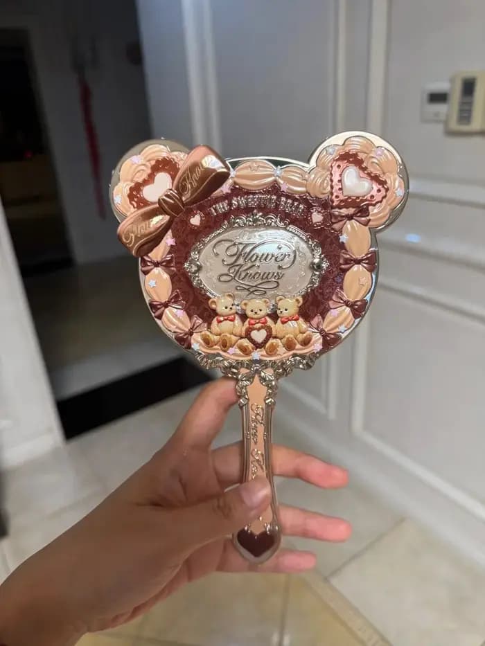Miroir de Poche Edition Limitée Design Sirène Collection Fées Portable Maquillage Cadeau Femme Blanc Bleu Rose Chocolat
