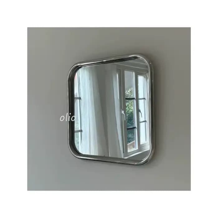 Miroir pleine longueur style INS, cadre en tube d'acier inoxydable, miroir mural minimaliste pour la